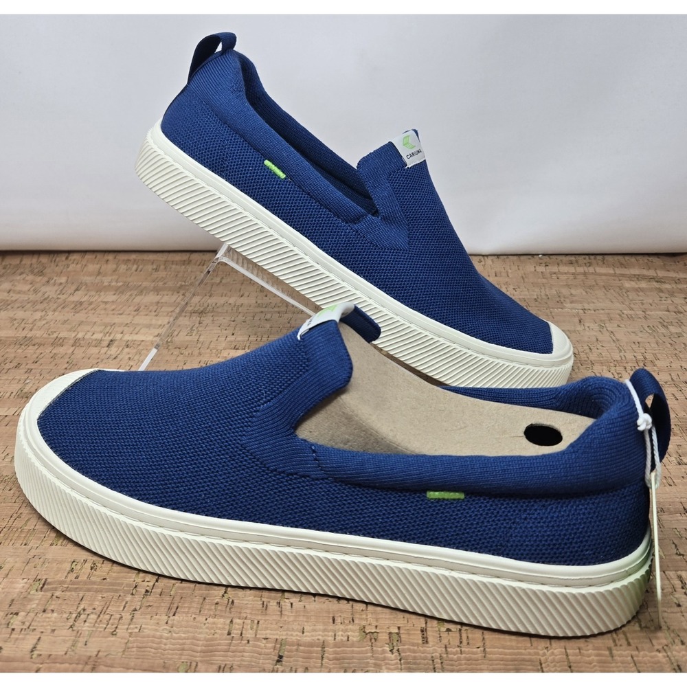 Cariuma Ibi Slip-On Casual Sneaker Womens 12.5 Mens 11 Mineral Blue Knit  Shoes - Picture 5 of 10